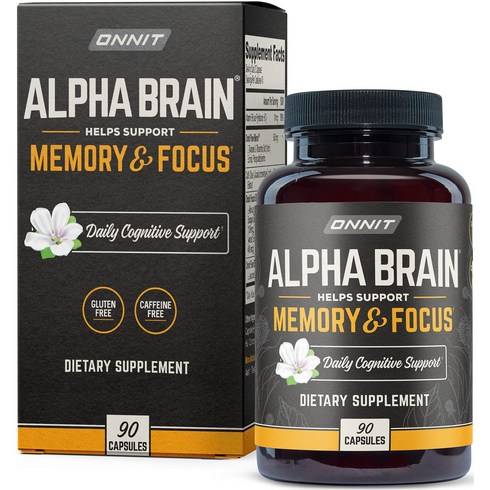 미국 정품 ONNIT Alpha Brain Premium 알파 브레인 백만 병 이상 판매 프리미엄 누트로픽 브레인 보조제 90 count., 1개, 90정