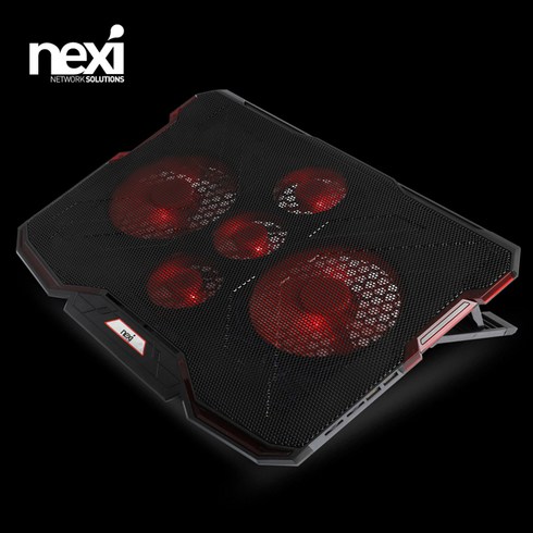 넥시 NX1027 노트북 팬쿨러 거치대/NX-NC105/140mm(2개) 70mm(3개) 쿨링팬/단계별 높이조절/팬속도 조절 온오프/미끄럼 방지패드/USB2.0 2포트