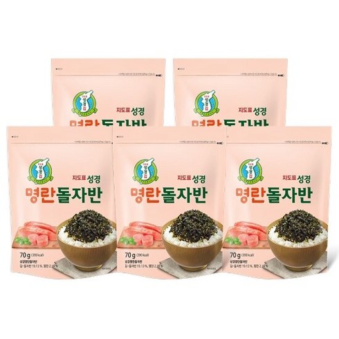 하동녹차 명란김 6gx60봉 권여사 명란자반 70gx2봉 - [성경김본사] 명란돌자반70g 총 5봉, 70g, 5개