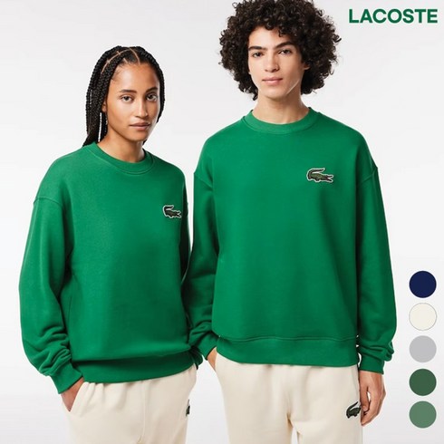 라코스테 LACOSTE 남여공용 빅크록 맨투맨 티셔츠