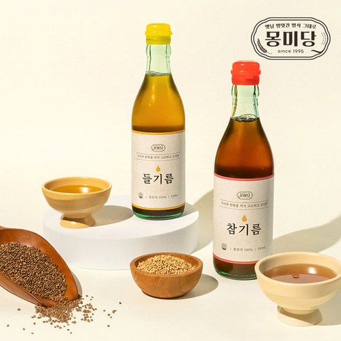 몽미당참기름 - 저온압착 참기름 350ml 1병 통참깨 사용, 1개