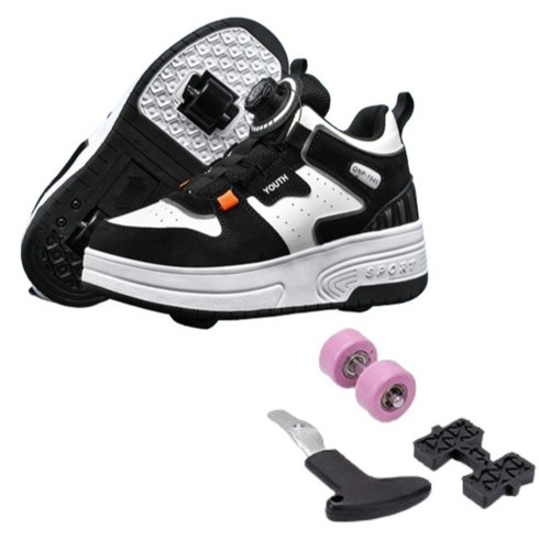 [키높이] 바퀴신발 롤러슈즈 스케이트 운동화, 블랙
