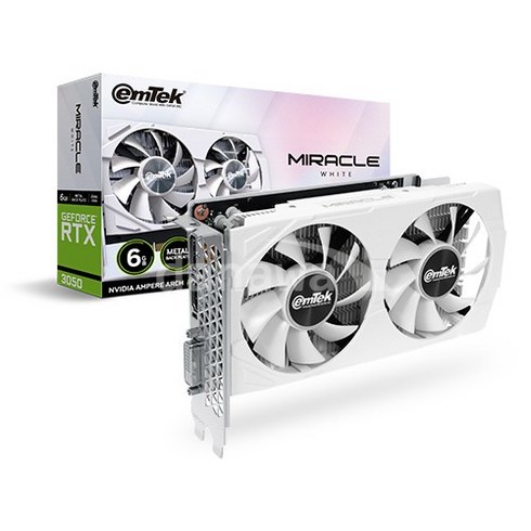 이엠텍 지포스 RTX 3050 MIRACLE WHITE D6 6GB 그래픽카드