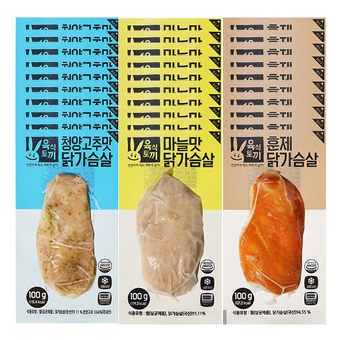 육식토끼 소프트 닭가슴살 100g 3kg 30팩 혼합 3가지맛, 1세트