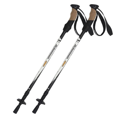 Rebornsun 트랙킹 폴리파이버 에버레스트 등산스틱 2개입, White + Black