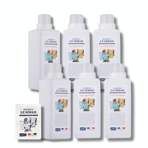 르세라이 마르세유 자연유래 세탁 세제, 여행용30ml 1개, 6통, 1800ml