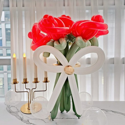 풍선꽃다발 완제품 꽃풍선 프로포즈 웨딩촬영 생일소품 7송이, 1개, 장미5송이
