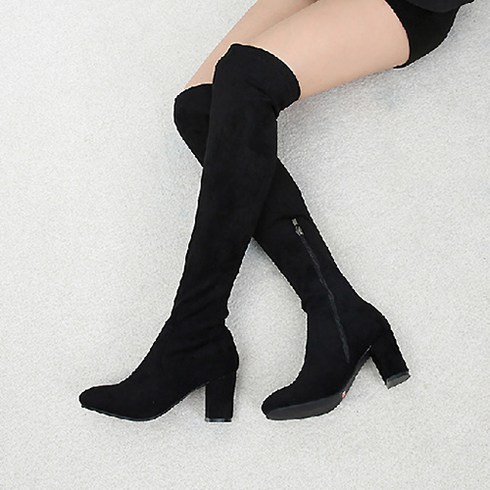 2023년 가성비 최고 니하이부츠 - 바이로쏘 스판 니하이 7cm 롱부츠 RZ324