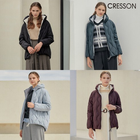 크레송 CRESSON 22FW 퀼팅 디테일 구스 다운 숏 점퍼