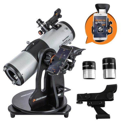 돕소니언망원경 - Celestron StarSense Explorer 114mm 탁상용 돕소니언 스마트폰 앱 지원 망원경 - 앱과 함께 작동하여 성운 행성 등을 찾을 수 있습니다 아이폰/안드로이드, 없음