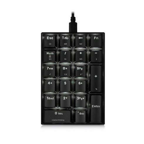 씽크웨이 매크로 기계식 숫자 키패드 적축, CROAD K20, 블랙