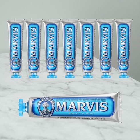 마비스 Marvis 이탈리아 치약 클래식 아쿠아민트 블루, 8개, 85ml