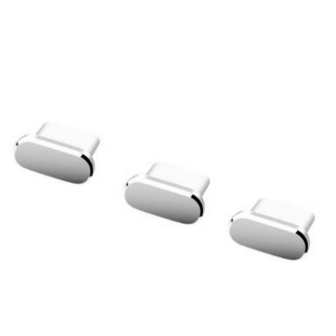 C타입 충전 보호캡 포트 마개 알루미늄 먼지마개, 실버 3개