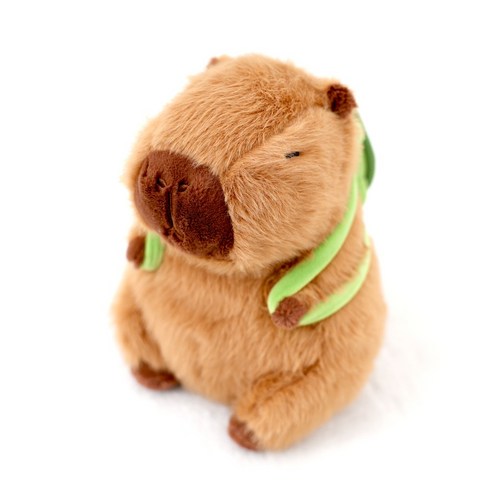 [모사찌] 카피바라인형 애착 동물 애니멀 봉제 귀여운 인형, 23cm + 미니거북이가방