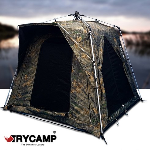 트라이캠프텐트 - [TRYCAMP] 트라이캠프 위장 솔무늬 무결로 암막 낚시 텐트, FA-2020D (200cm x 200cm)