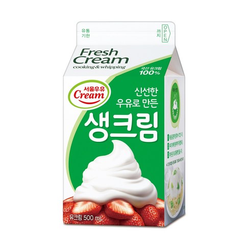서울우유 동물성 생크림 500g, 500ml, 9개