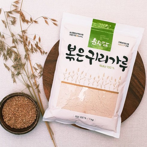 볶은귀리가루 - 볶은귀리가루 국내산 1kg HACCP인증 6차산업인증 겉귀리품종, 1개