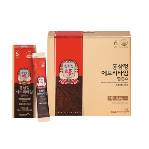 정관장 에브리타임 밸런스 3포 x 10박스 휴대용 홍삼, 30ml, 30개