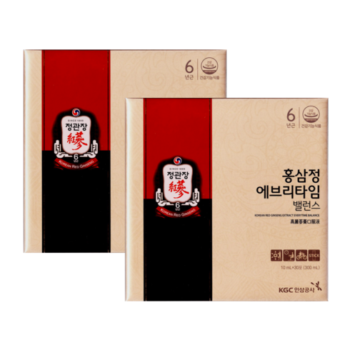 정관장 홍삼정 에브리타임 밸런스 30포 2박스(총60포), 10ml, 60개