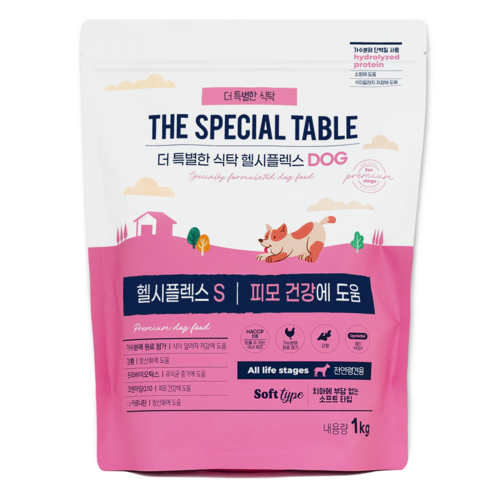 푸디 더특별한식탁 전연령 강아지 기능성 소프트 사료 헬시플렉스, 1개, 1kg, 피부/피모