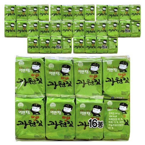새싹귀리 간장김 96봉 - 이반장 광천김 파래 조미 도시락김, 96개, 4g