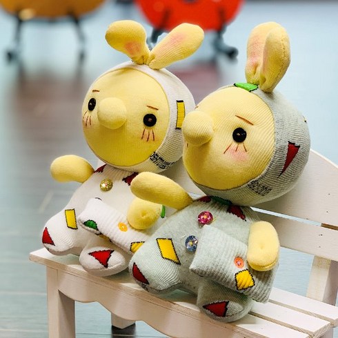 파자마 토끼 양말인형 만들기diy 단체수업, 화이트