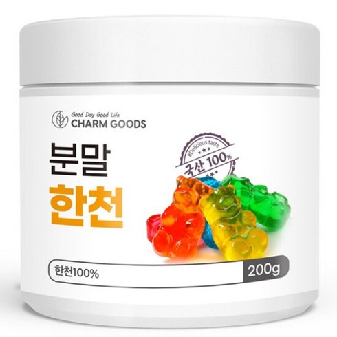 국산 한천 가루 분말 200g 1통, 단품