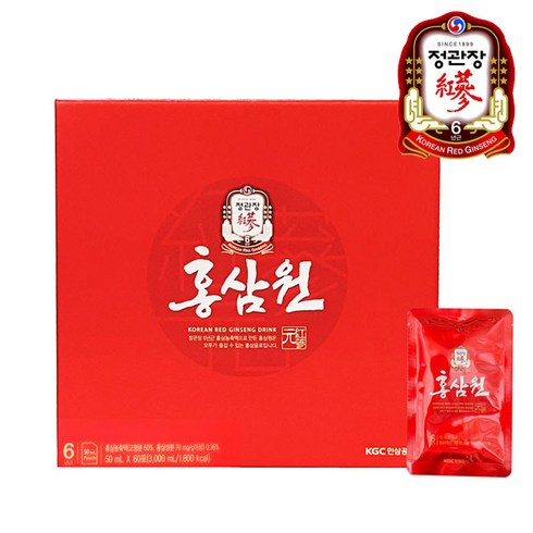 정관장 홍삼 60포 홍삼원 korean red ginseng drink 6년근 홍삼농축액 액상 파우치, 4개, 60 포, 3L