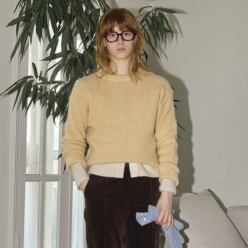[국내정식매장] 벤시몽 가디건 스토어 [23FW] WAFFLE KNIT PULLOVER YELLOW