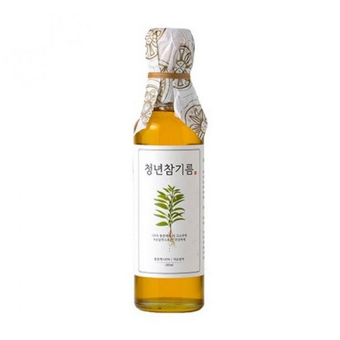 저온압착 100 통참깨 청년 참기름 180ml