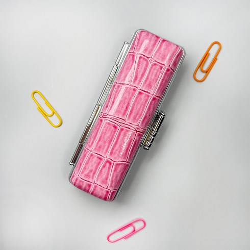 스튜디오 낙관적 도장 케이스 파우치 지갑 보관함 도장집 개인 법인 인감도장 옐로우골드, 로즈핑크