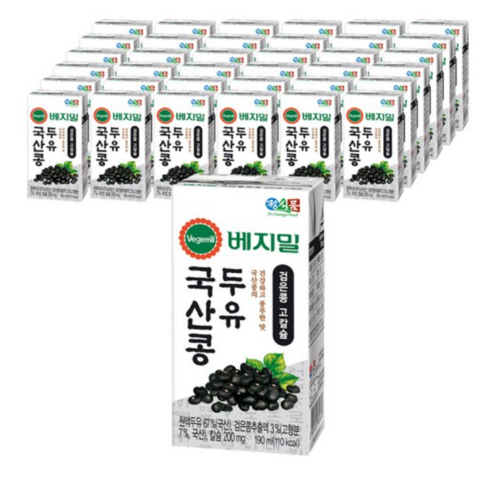 맷돌로갈아만든검은콩두유180ml100팩 - 베지밀 국산콩 두유 검은콩 고칼슘, 144개, 150ml