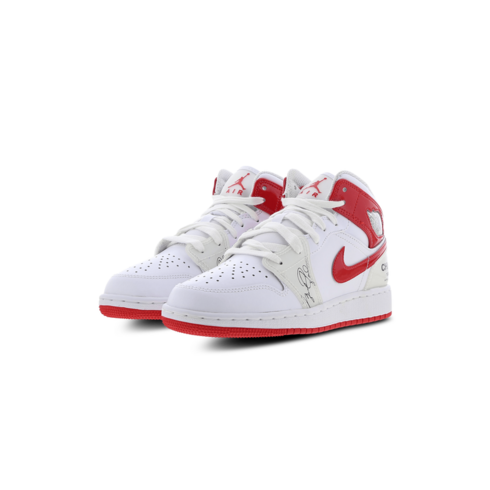 국내매장용 나이키 에어 조던 1 미드 GS 흰빨 남성 여성 AIR JORDAN 1 MID GS DR6496-116 WHITE RED 스니커즈 농구화