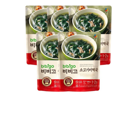 비비고 소고기 미역국, 500g, 4개