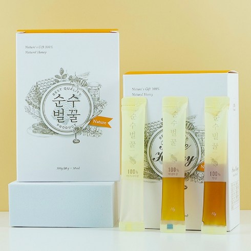 순수벌꿀 꿀스틱 스틱꿀 30포 100% 국산 천연 벌꿀 아카시아꿀 야생화꿀 잡화꿀 밤꿀 한달분 선물 답례품, 옵션2) 아카시아+야생화, 1박스, 30정