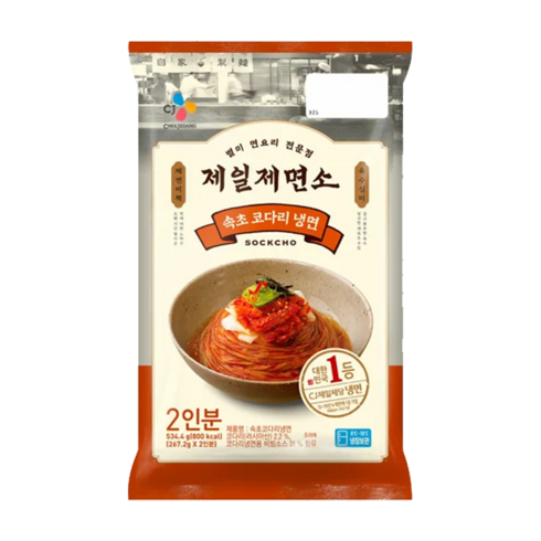 속초 코다리냉면 - CJ 제일제면소 코다리냉면, 534.4g, 2개