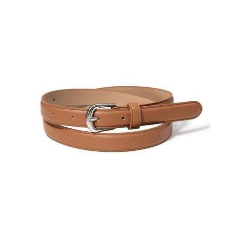 halden벨트 - Halden (W) simple silver fake leather belt (T018_tan)