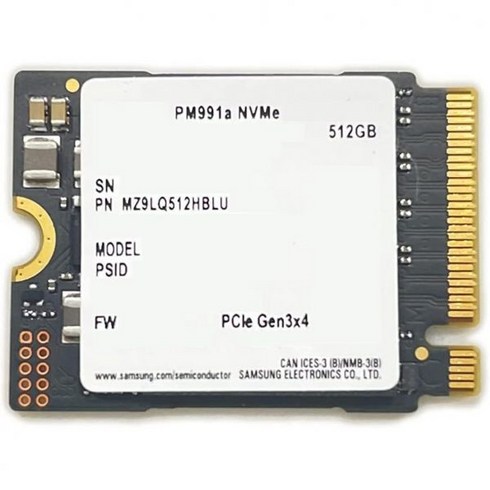 pm991a - Samsung 512GB SSD M.2 2230 30mm PM991a NVMe PCIe Gen3 x4 MZ9LQ512서피스 프로 스팀 데크용 HBLU 솔리드 스테이트 드라이브