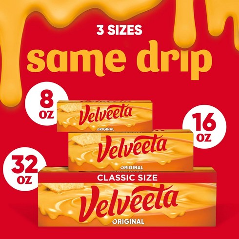 2개세트 크래프트 벨베타 오리지날 치즈 KRAFT VELVEETA CHEESE 226g, 454g, 1개