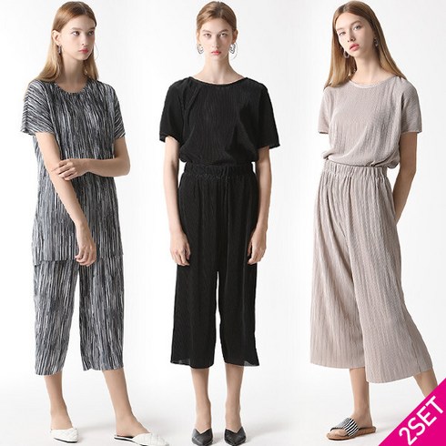 컬렉션 디자이너만의 한 끗 SJ와니 플리츠 어텀 풀오버 3종 - 르오트 2SET 제시카 플리츠 블라우스+팬츠 2종세트