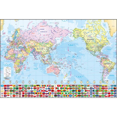 세계지도 100 x 70 cm 만국기 세계 지도 보기, 단품