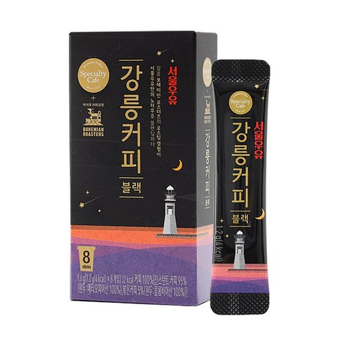 서울우유 스페셜티 카페 강릉커피 블랙 40T-프리미엄 원두커피스틱, 1.2g, 8개입, 5개