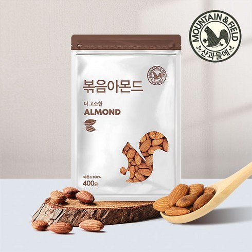 산과들에 23년산 햇 견과류 볶음 아몬드 800g, 400g, 2개