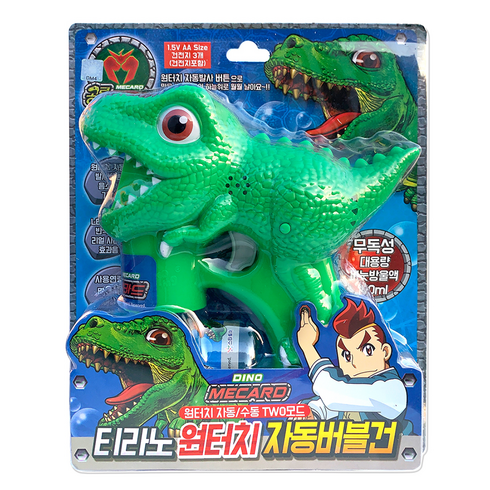 공룡메카드 티라노 원터치 자동버블건 완구, 4개, 혼합색상