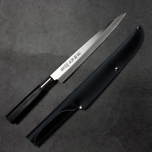 사시미칼 - 일본 니켄 NIKKEN 사시미칼 칼집 일제 회칼 낚시칼, 플라스틱손잡이(상무도)+칼집, 1개