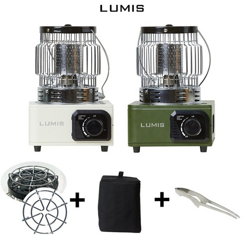 2023년 가성비 최고 연료차단전용가방낚시가스난로 - 사은품 3종 증정 루미스 부탄가스 히터 가스 히터 부탄가스 난로 캠핑 캠핑용 휴대용 낚시용 야외용 전용가방 상부망 요리집게 증정 LUMIS LMS-KGH1, 아이보리