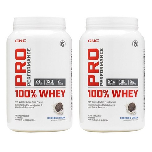 GNC 유청단백질 프로틴 웨이 WPI WPC 쿠키앤크림 857.5g 2개세트, 1개, 857.5g x 2개