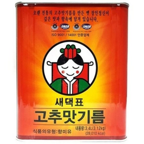 새댁표고추기름 - 새댁표 고추기름 3.4L 고추씨기름, 1개