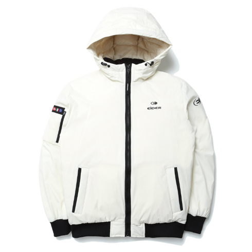 아이더 아이더(EIDER) 이월상품 남성 간절기 겨울 숏기장 기본핏 생활방수 방풍 후드일체형 소매밑단시보리 등산 캐쥬얼 스포츠 경량구스다운 자켓 DMW21551 STOOKY AIR (스투키 에어) 다운 OM