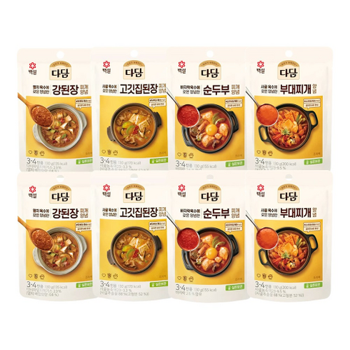 다담 찌개양념 (강된장+고깃집된장+순두부+부대찌개) 130g x2, 2개